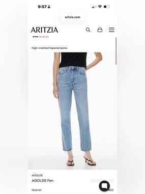 Agolde High-Rise Tapered Jeans in Light Blue